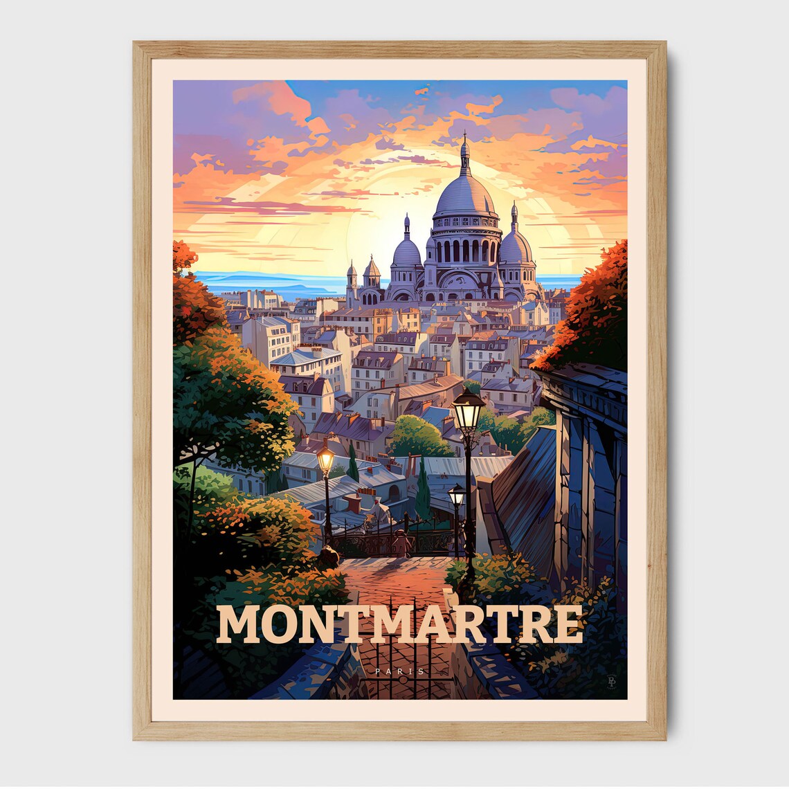 Montmartre Paris Vintage Travel Poster Art Print