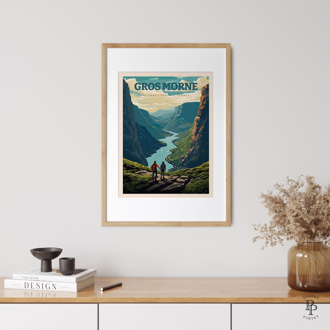 Gros Morne National Park Canada Fjord Valley Hikers Travel Poster - Image 4
