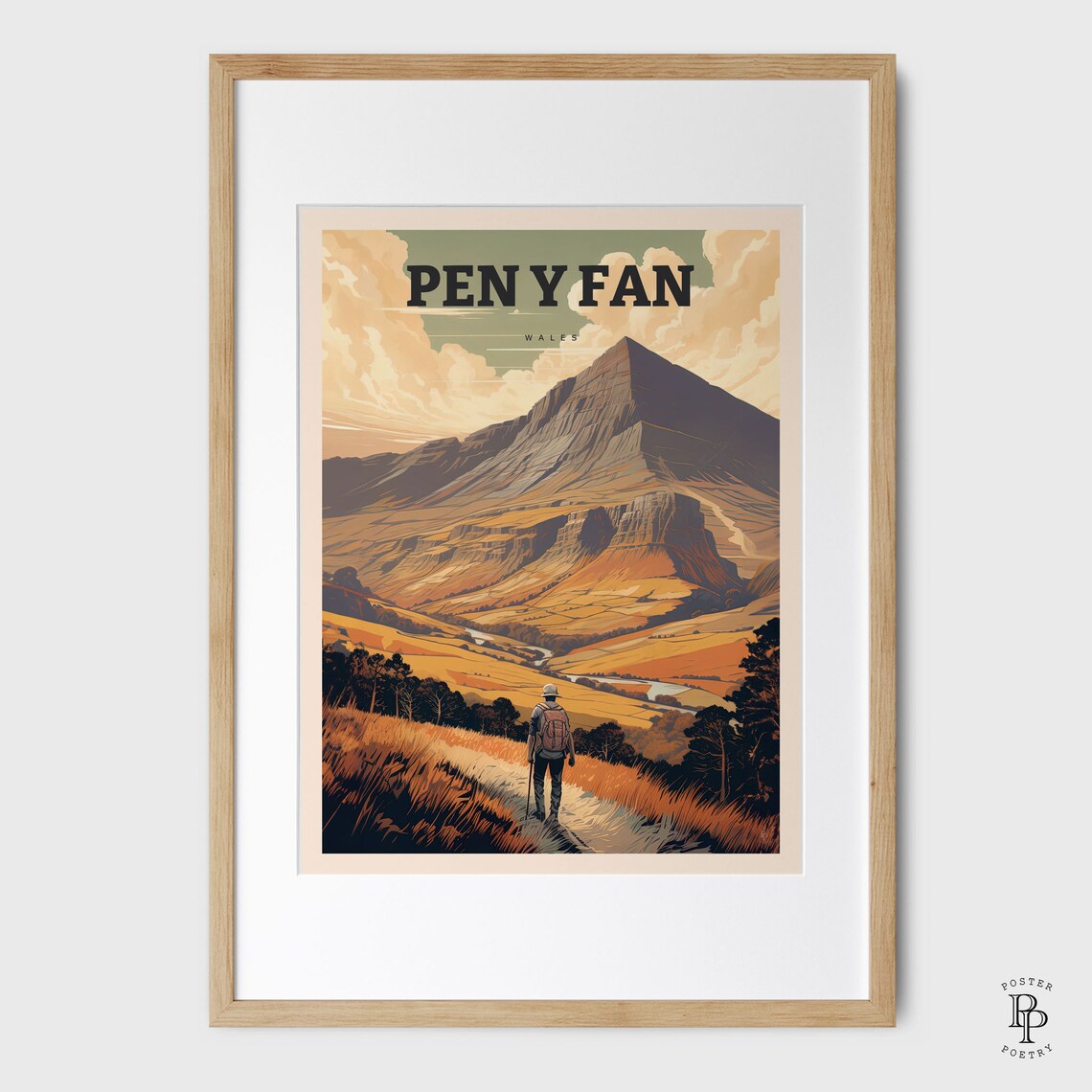 Pen Y Fan Wales Mountain Hiking Trail Brecon Beacons Travel Poster - Image 2
