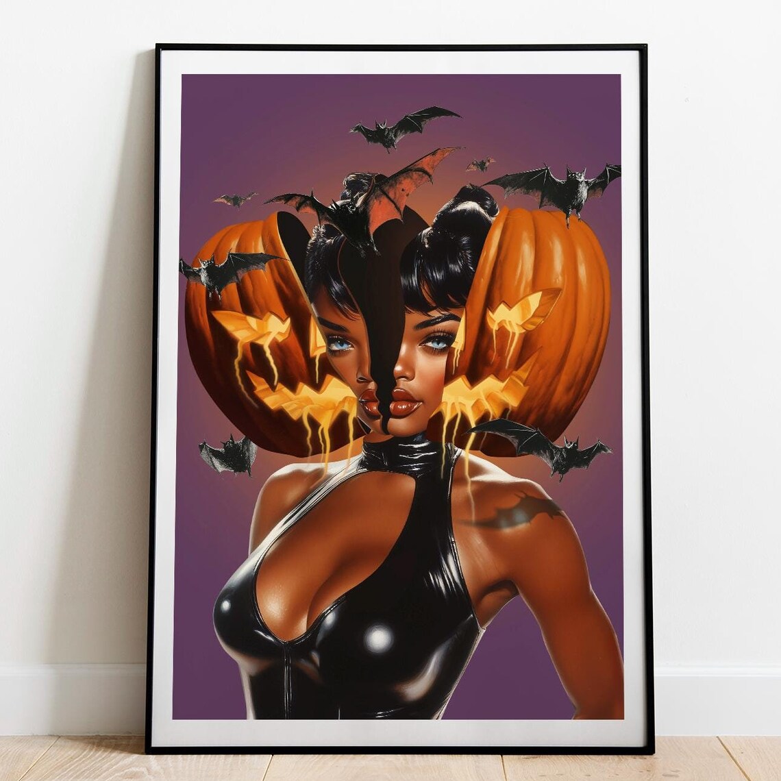 Halloween Pin Up, Retro Vintage Halloween Art Print