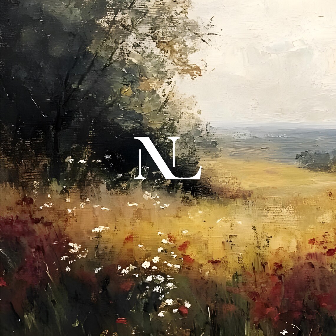 Golden Wildflower Meadow With Red Poppies And Distant Hills Poster - Image 5