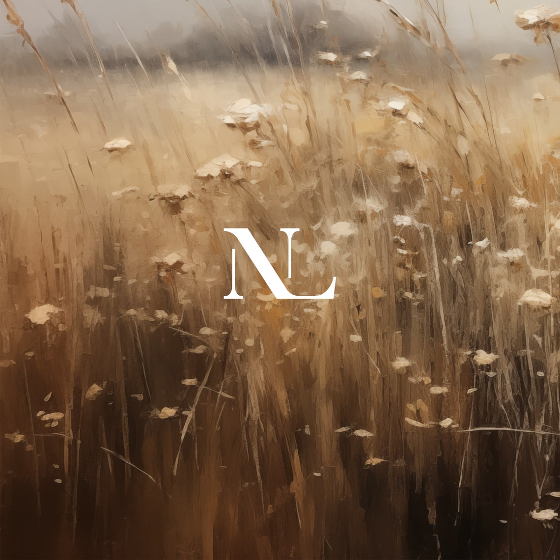 Golden Grass Meadow Wildflowers Hazy Sunlight Field Painting Poster - Image 4