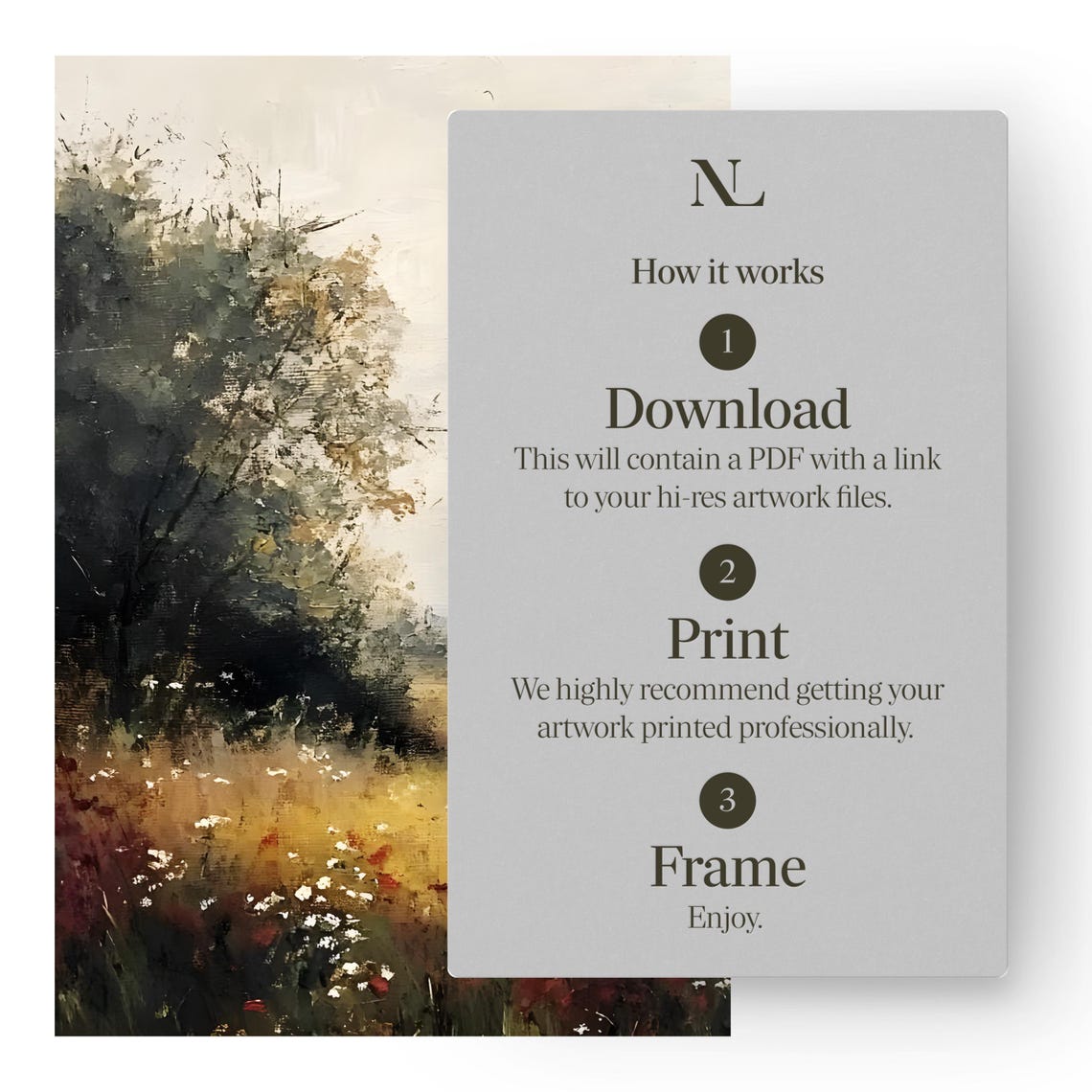 Golden Wildflower Meadow With Red Poppies And Distant Hills Poster - Image 2