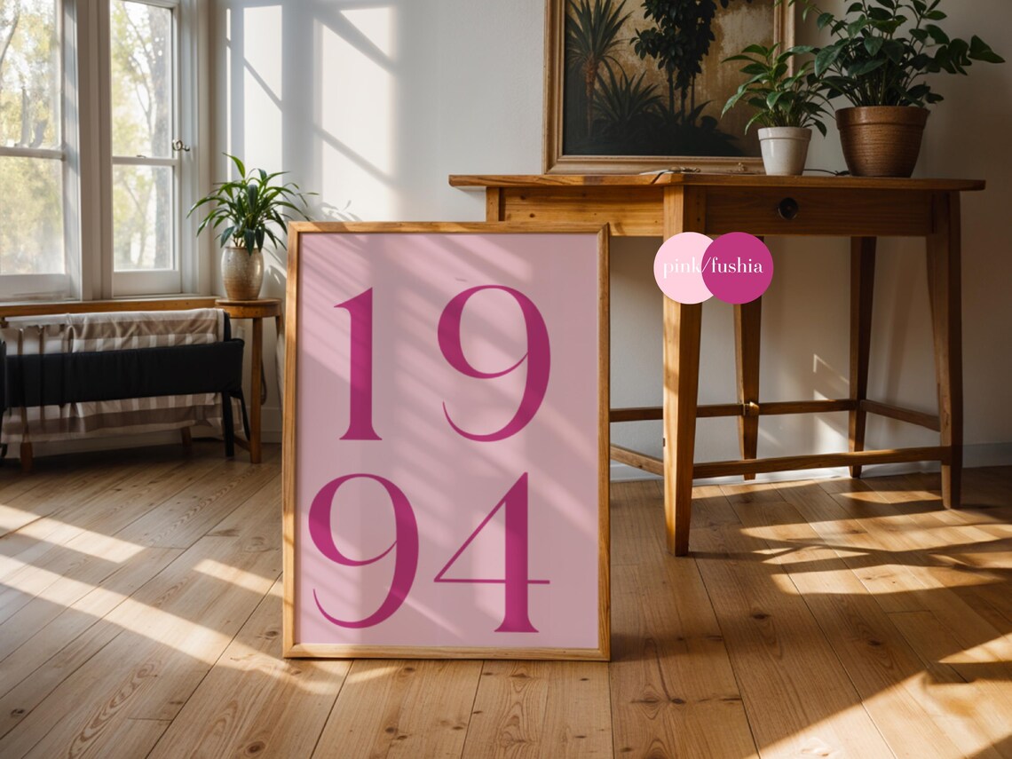 Retro 1994 Birth Year Number Personalized Blue Birthday Poster - Image 4