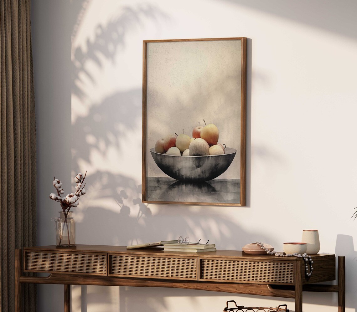 Minimalist Fruit Bowl Still Life Art Print - Image 2