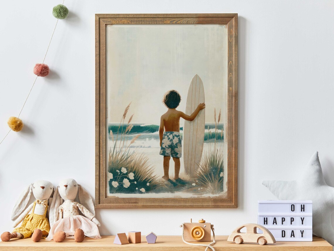 Surfing Nursery Decor, Beach Nursery Art Print - Image 2