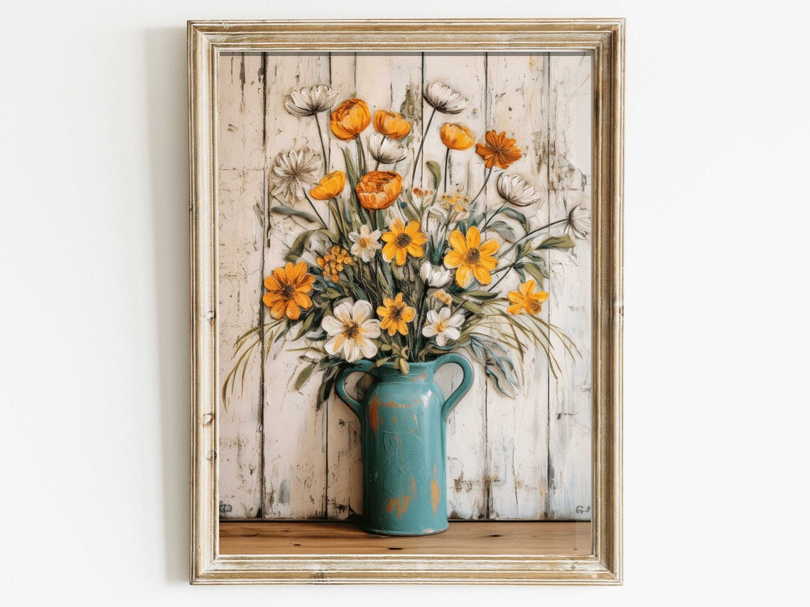 Vintage Floral Print, Farmhouse Country Style