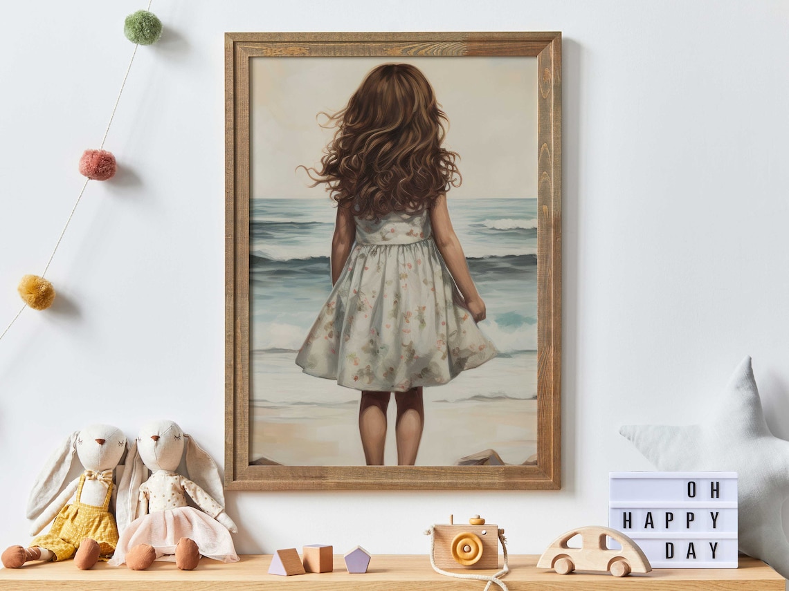 Beach Nursery Decor Girl On A Beach Art Print