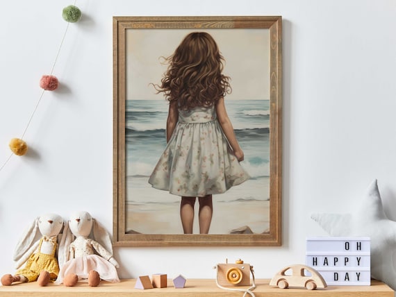 Beach Nursery Decor Girl On A Beach Art Print