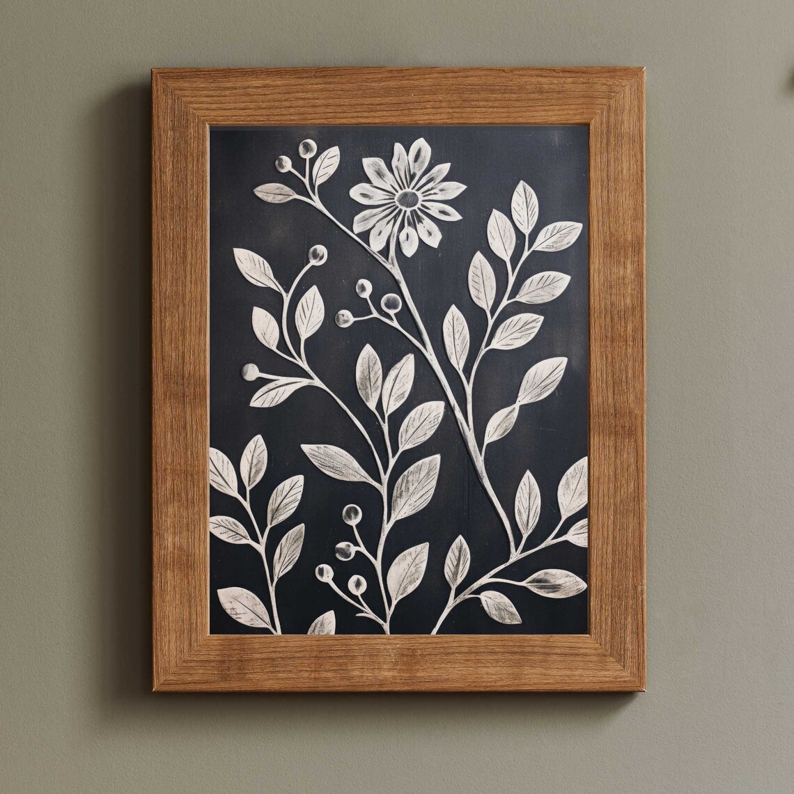 White Flower Print Rustic Floral Art Print - Image 2