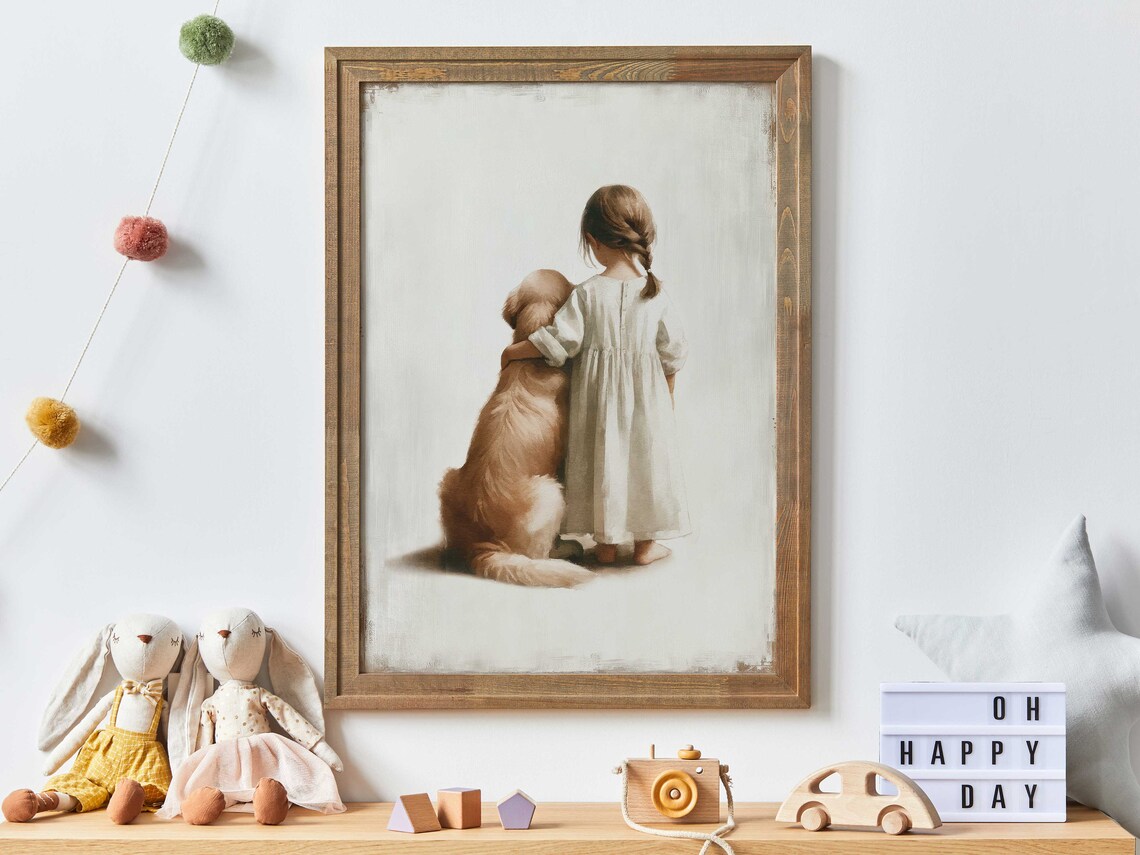 Golden Retriever Print, Dog Nursery Decor Art