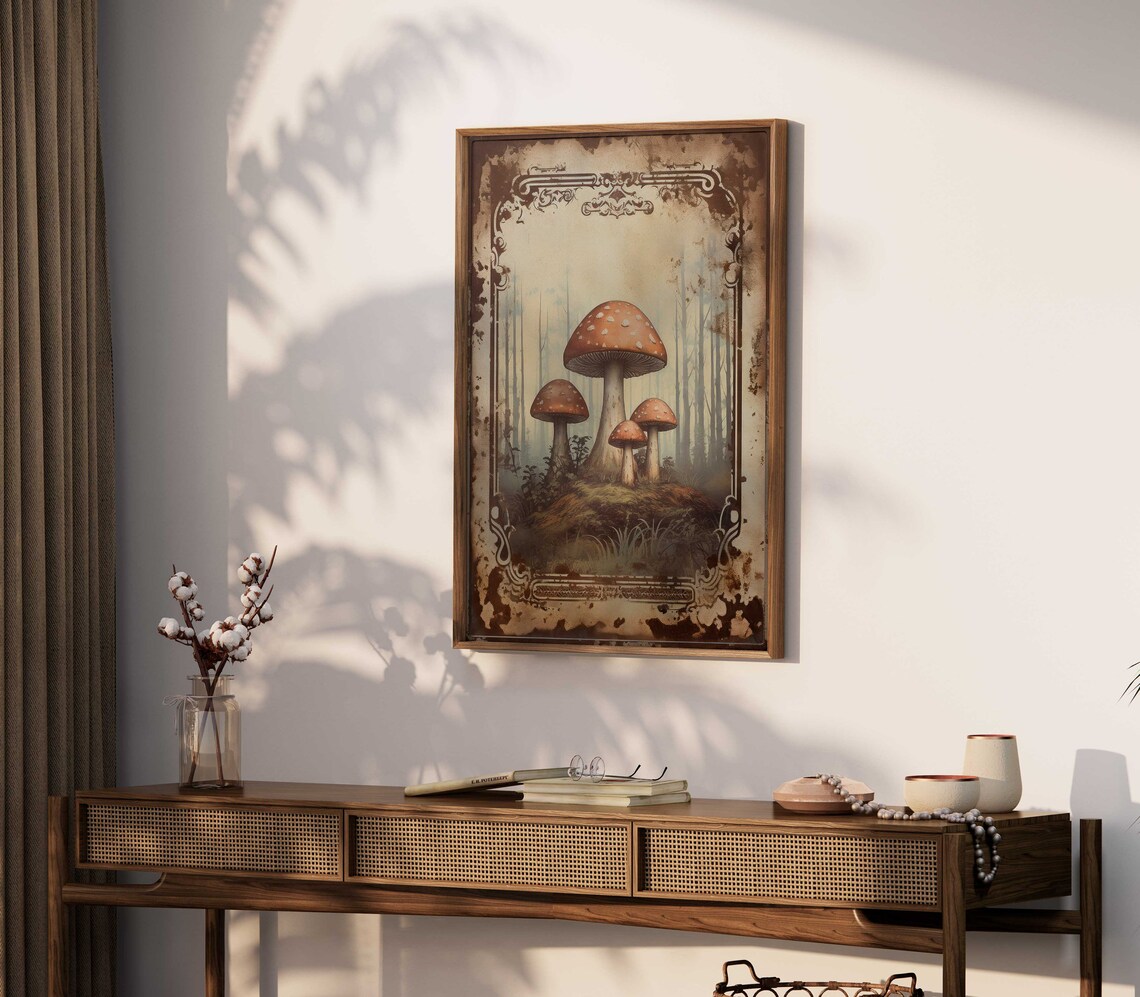 Amanita Mushroom Vintage Forest Art Print - Image 2