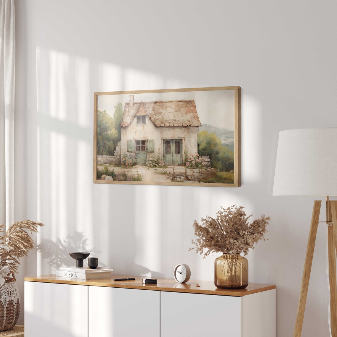 Stone House Cottage Painting, French Countryside Art Print - Image 2