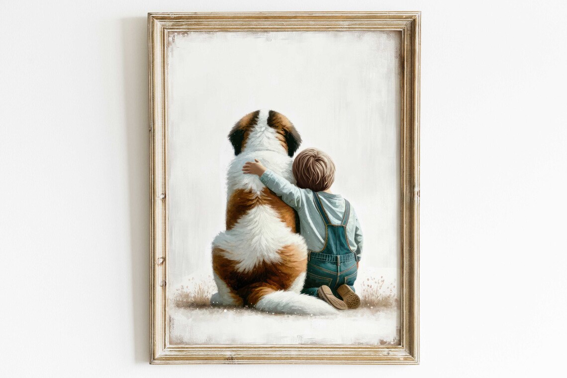 Saint Bernard Dog Print, Nursery Decor for Kids - Image 2
