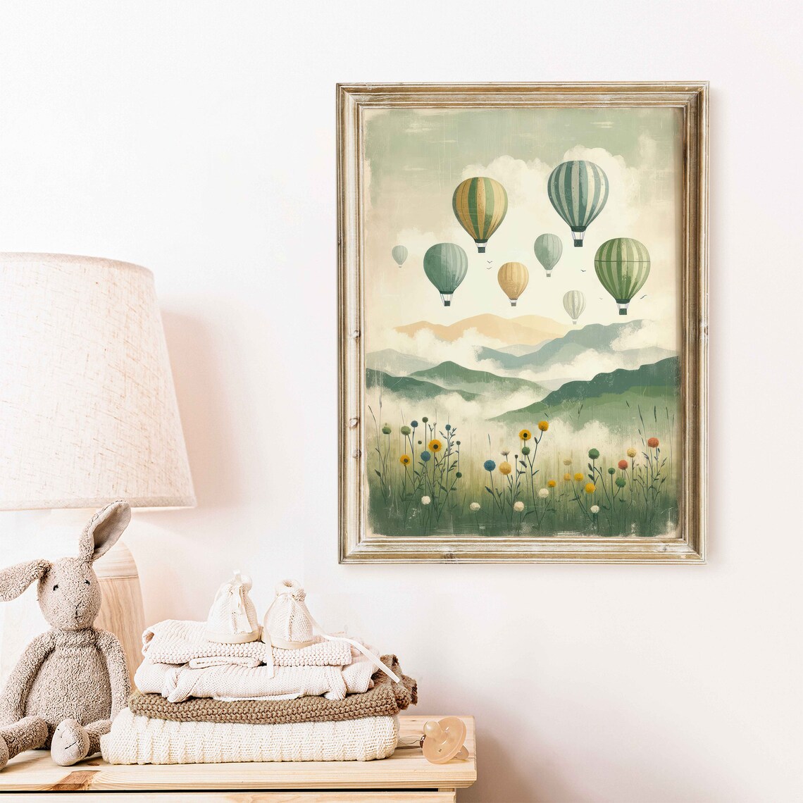 Vintage Hot Air Balloon Nursery Art Print - Image 2