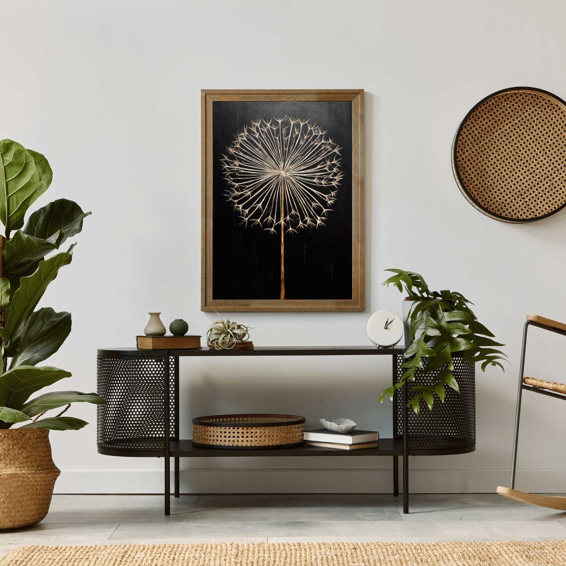 Dandelion Vintage Floral Art Print, Rustic Farmhouse - Image 3