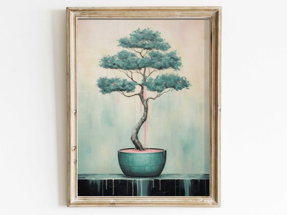 Japanese Bonsai Tree Vintage Floral Art Print