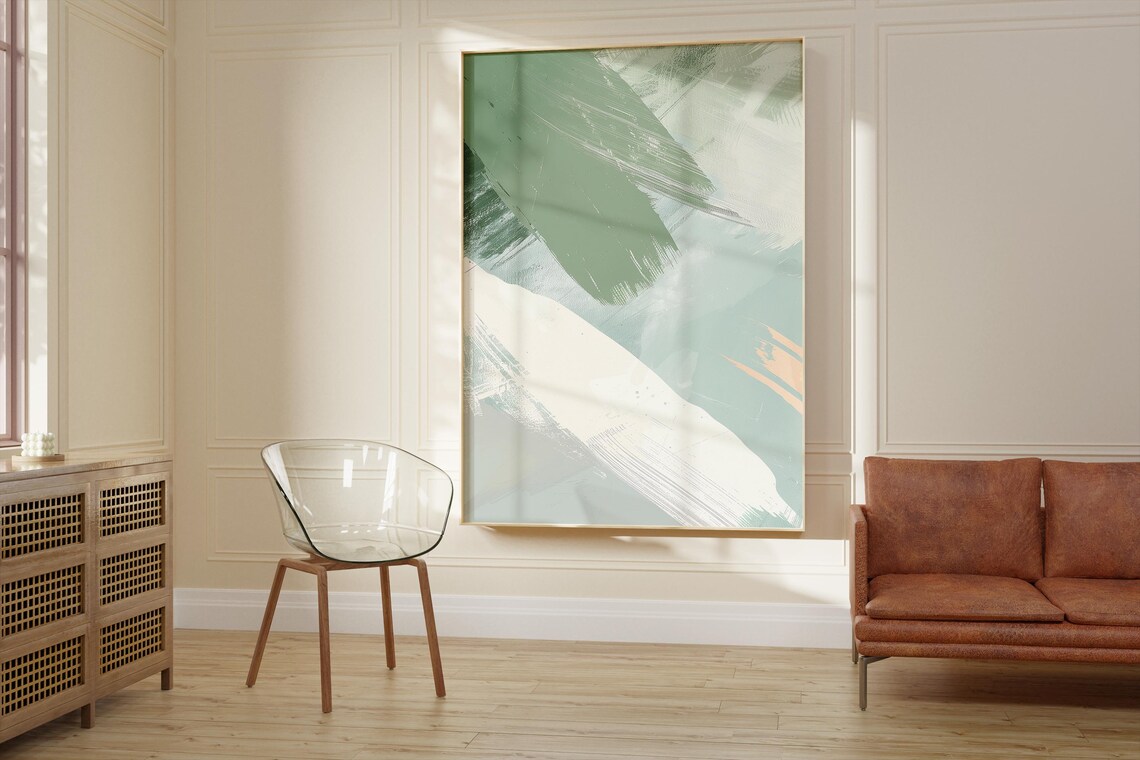 Neutral Abstract Wall Art, Scandinavian Minimalist - Image 2