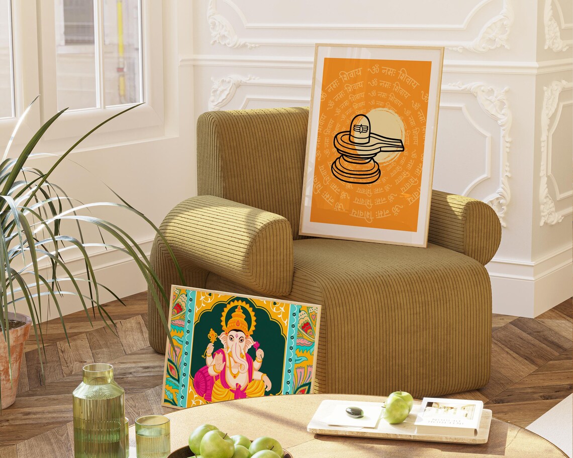 Ganapati Bappa Lord Ganesha Art Print, Hindu Art - Image 2