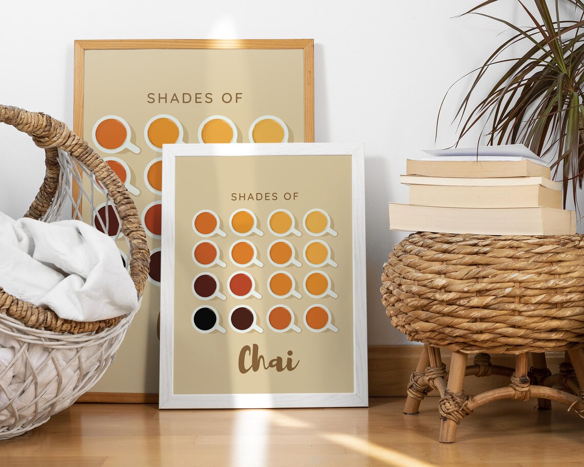Shades Of Chai Desi Art, Indian Kitchen Wall Art - Image 2