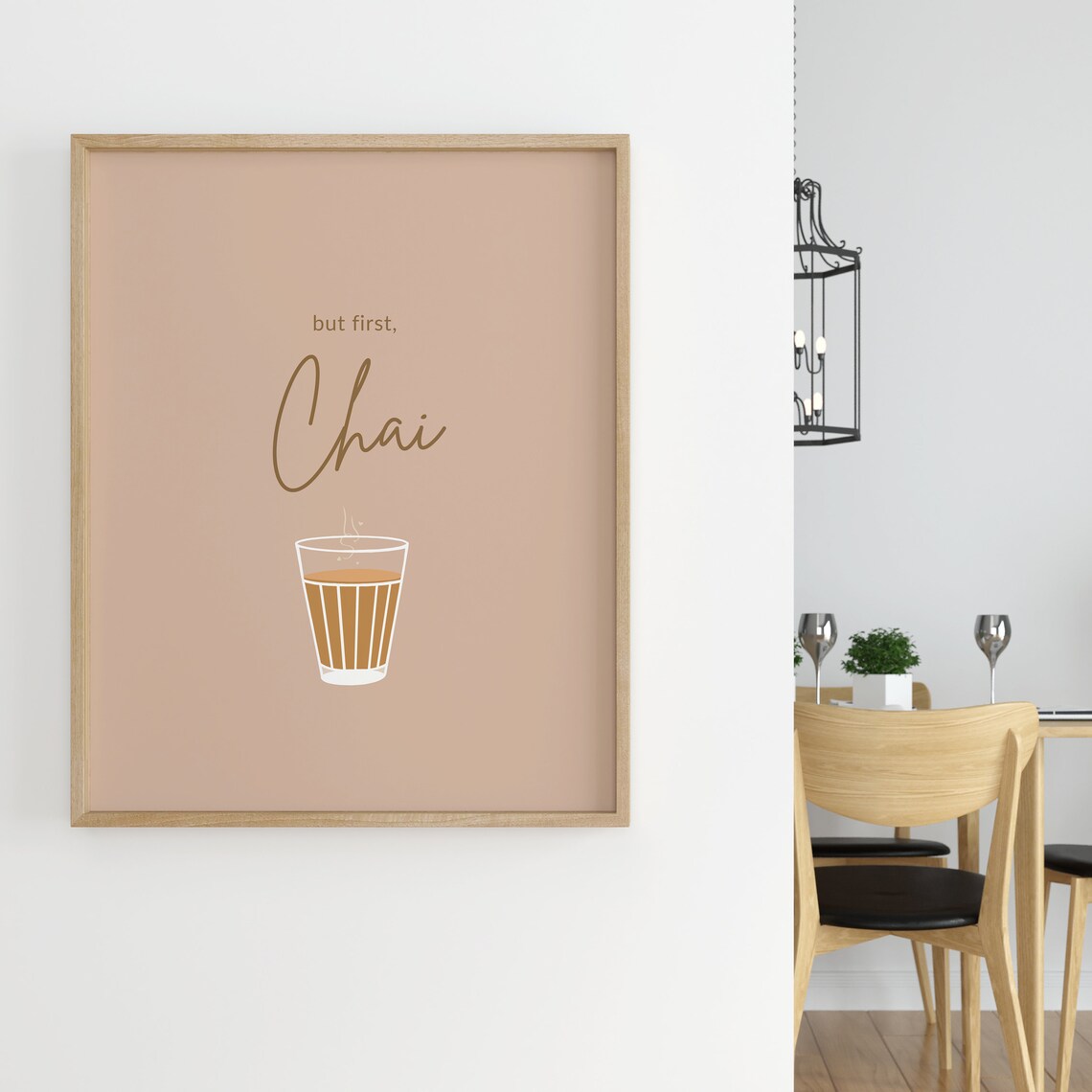 But First Chai Indian Typography Kitchen Art Print - Image 7