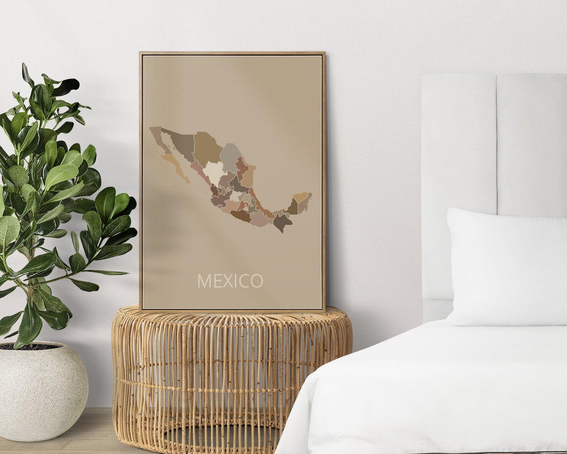 Mexico Map Art Print, Boho Travel Decor - Image 3