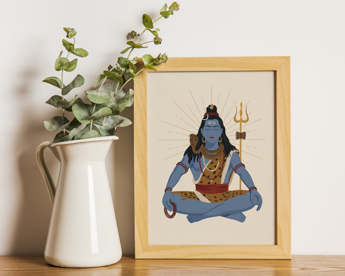 Lord Shiva Art Print, Hindu Spiritual Wall Art - Image 2