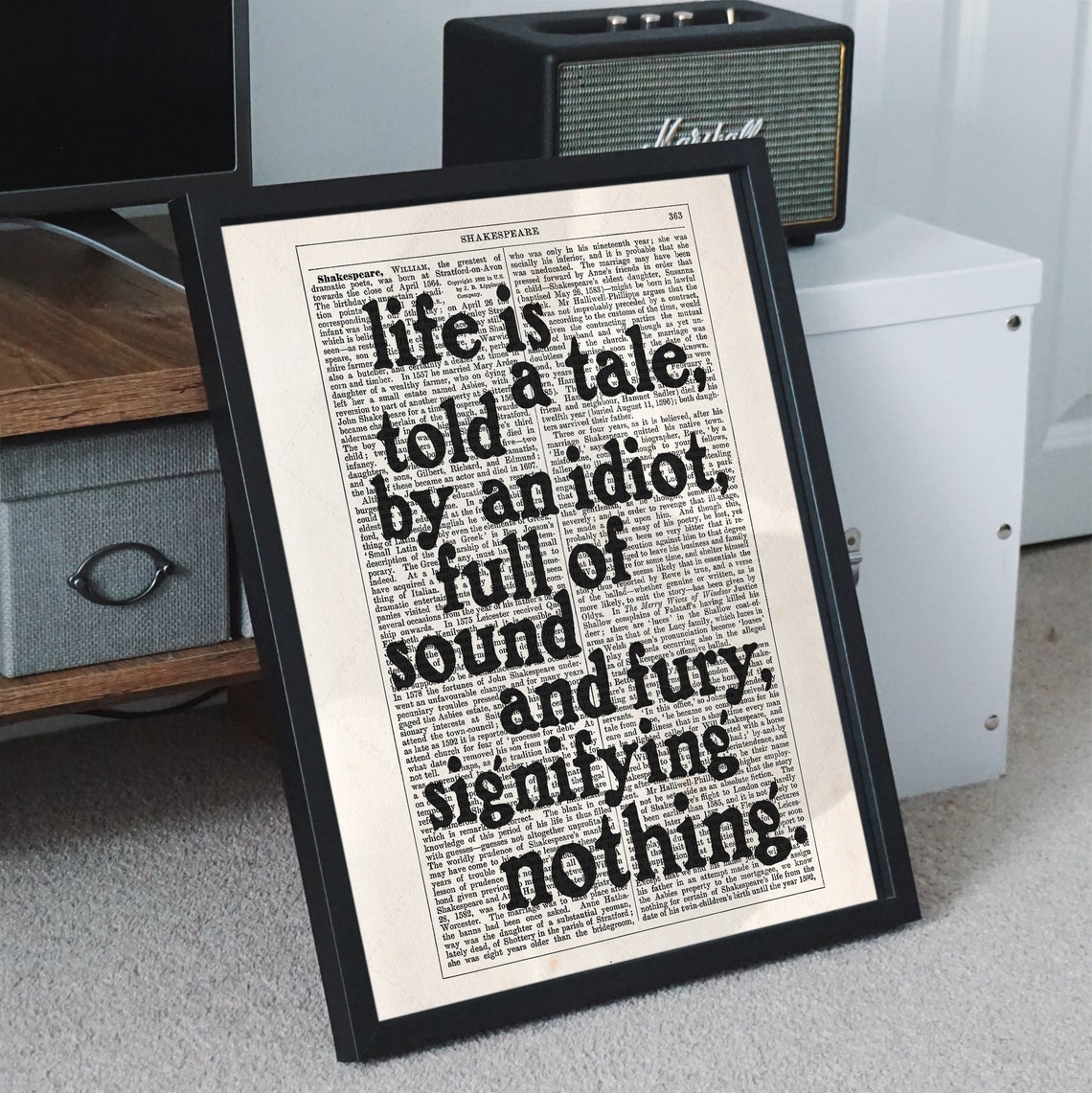 Shakespeare Life Is A Tale Told By An Idiot Macbeth Quote Poster - Image 4