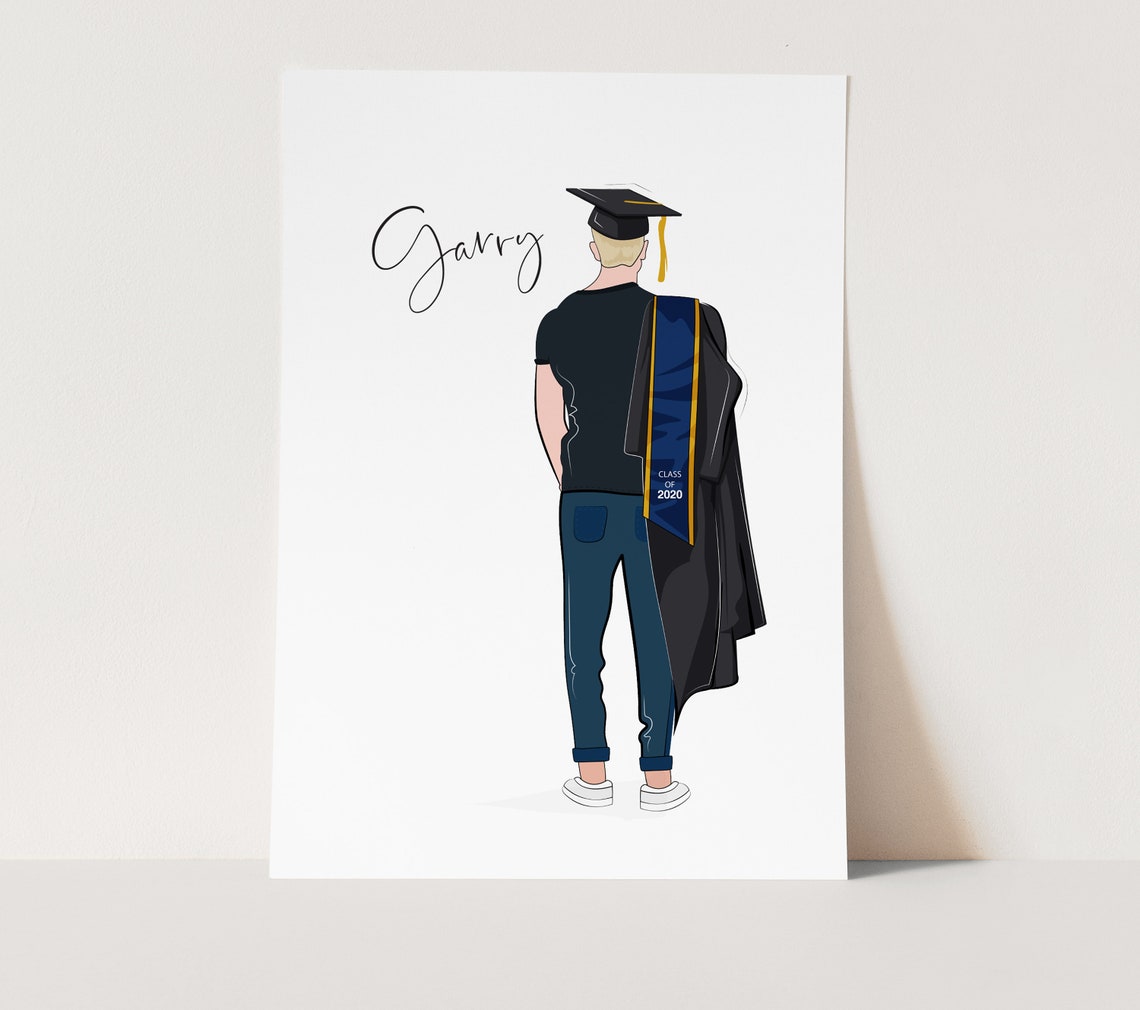 Personalized Graduation Gift Illustration Class of 2020 Wall Art - Image 3