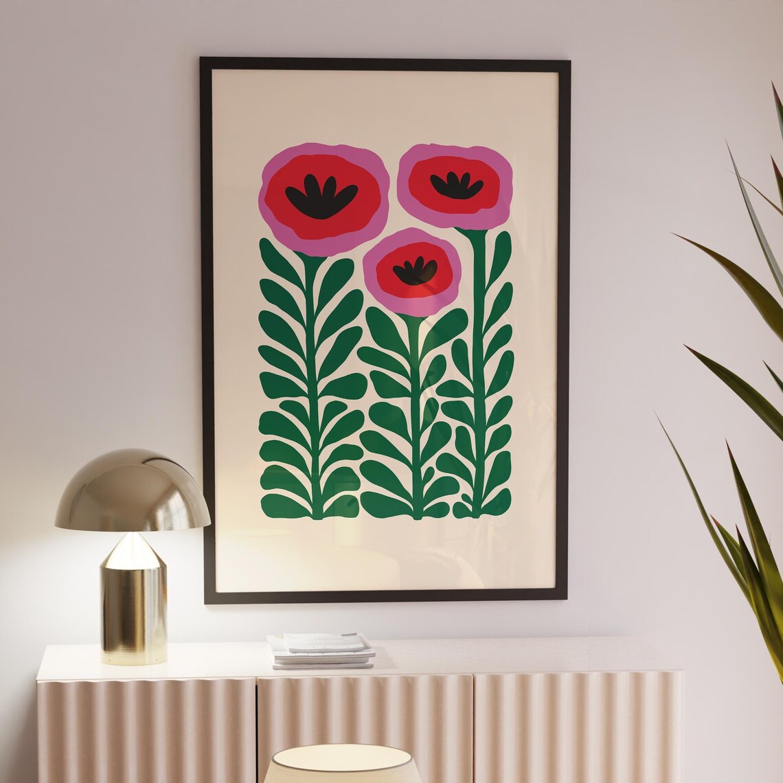Colorful Floral Art Print, Boho Botanical Decor