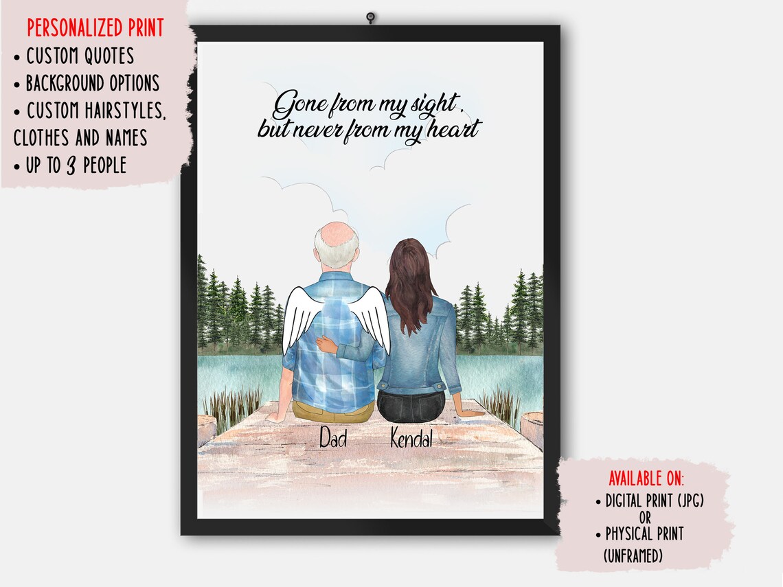Loss Of Father Memorial Portrait Art Print