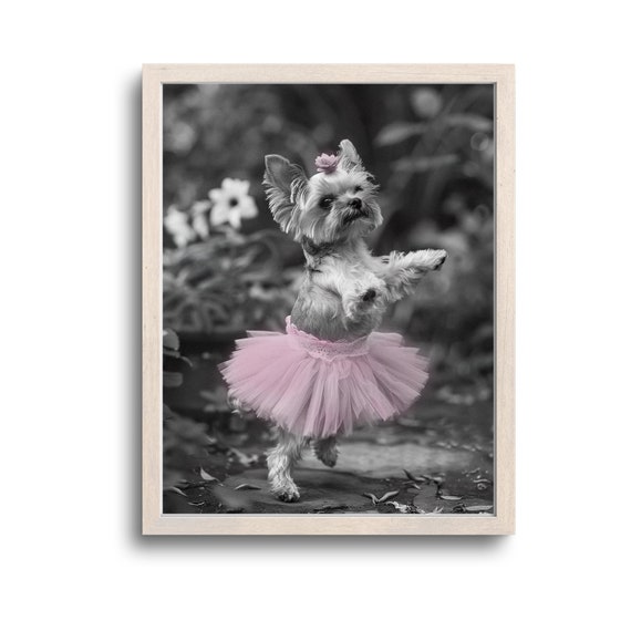 Funny Yorkie Print Wall Art Gifts Decor Yorkshire Terrier Whimsical Animals