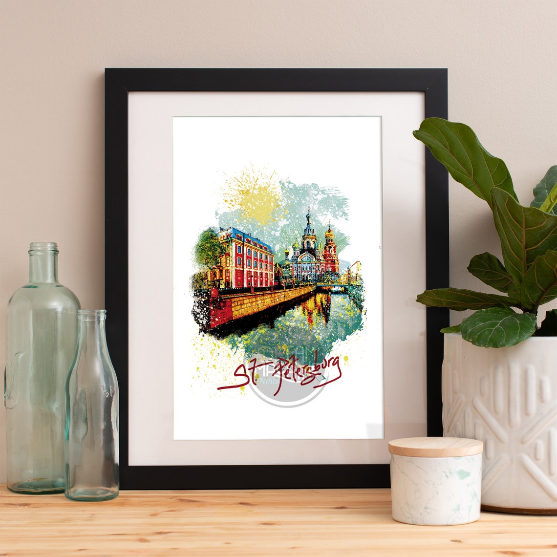 Saint Petersburg Print Saint Petersburg Skyline Saint Petersburg Art Saint Petersburg Poster Saint Petersburg Russia Art