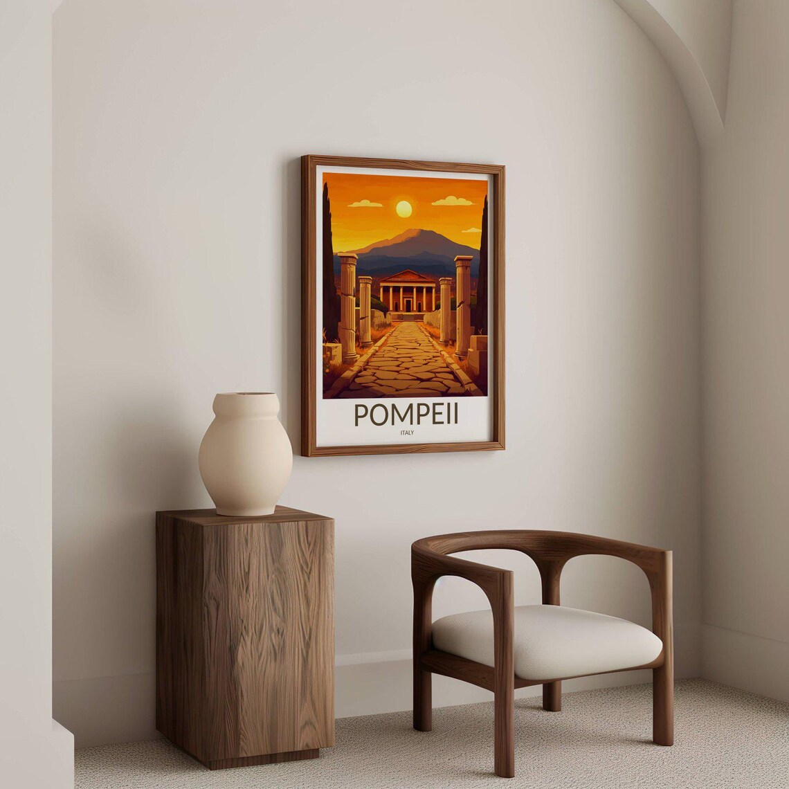 Pompeii Italy Ancient Roman Ruins Under Vesuvius Travel Poster - Image 2
