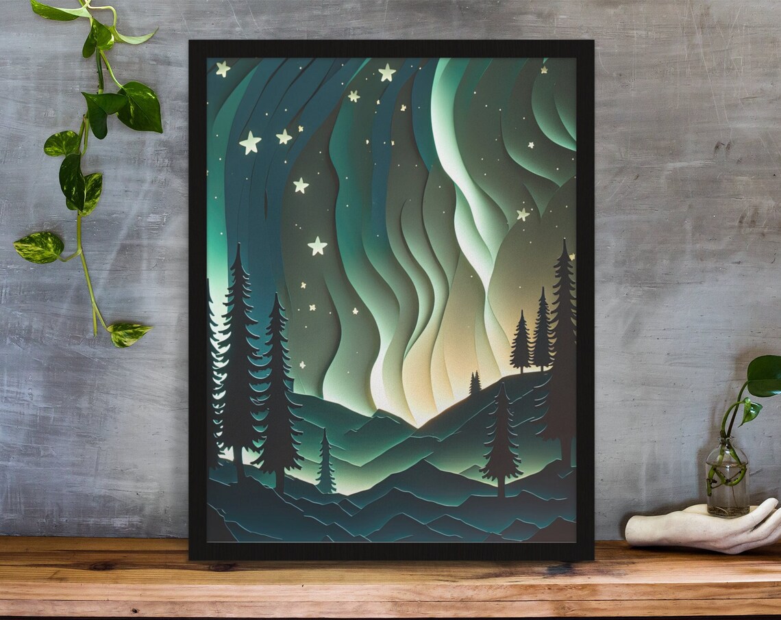 Northern Lights Print, Minnesota Travel Poster