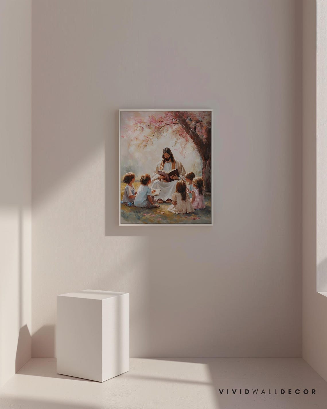 Jesus Reading Aloud to Children Under a Blossoming Tree Poster - Image 3
