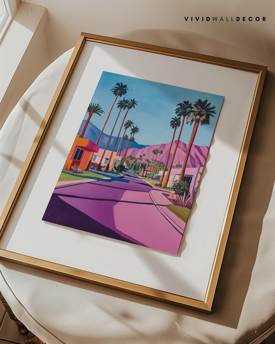 Palm Springs Palm Tree Avenue Retro Desert Street Art Poster - Image 2