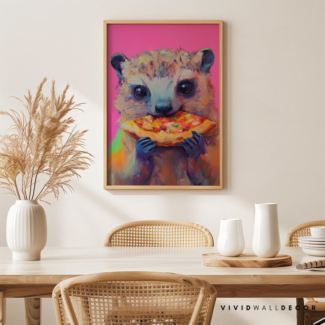Pizza Party Hyrax, Colorful Maximalist Art Print - Image 4