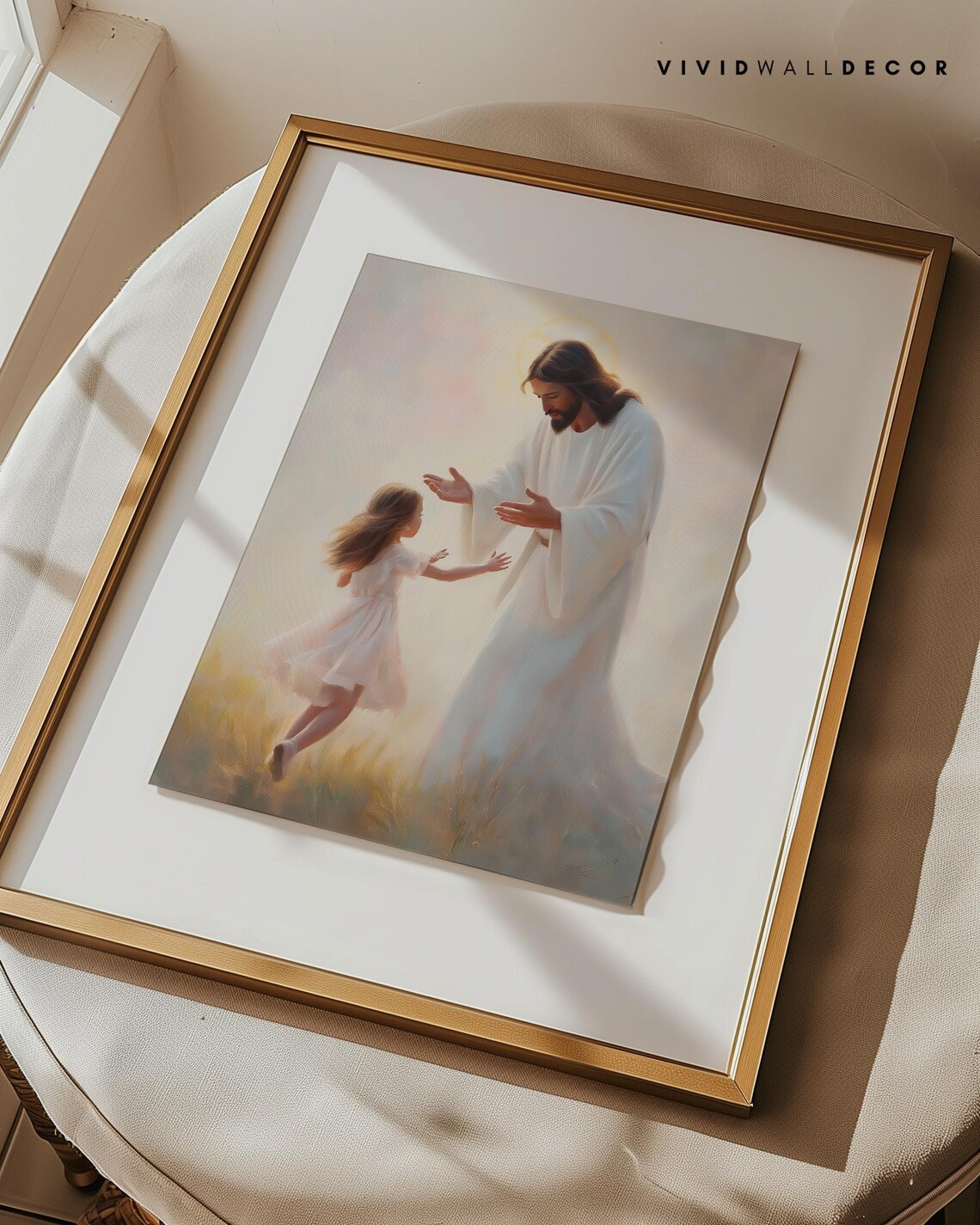 Jesus Reaching Out to a Little Girl in Radiant White Light Poster - Image 3