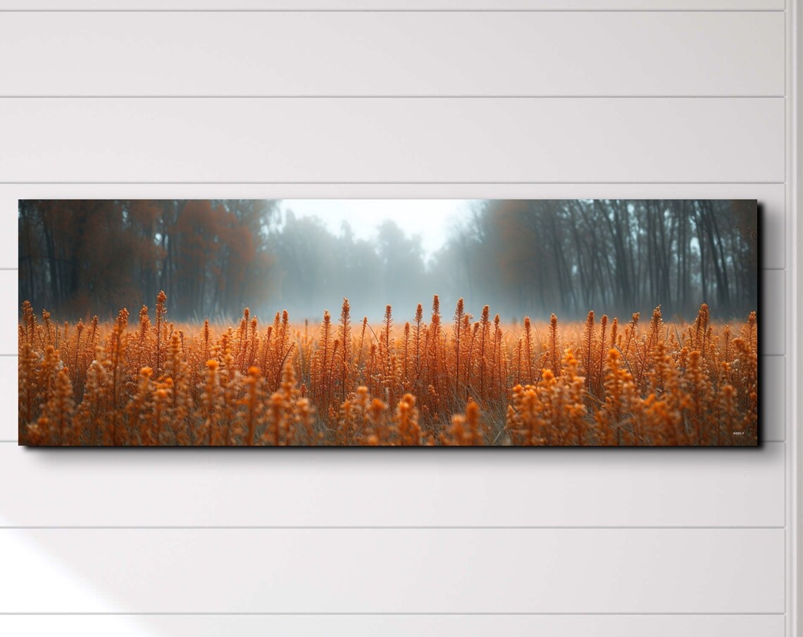 Wheat Field At Sunset, Modern Landscape Art Print