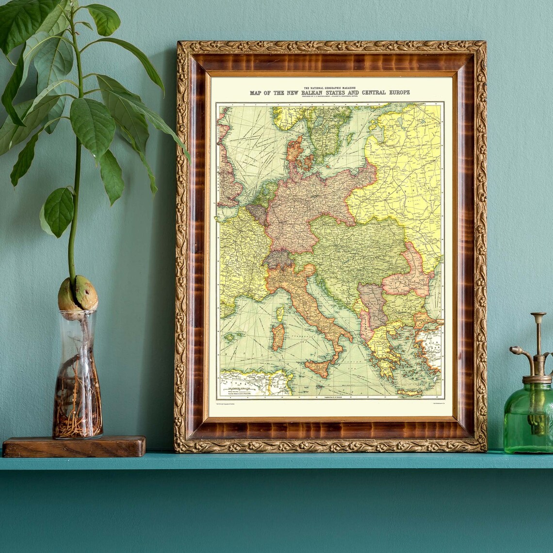New Balkan States Central Europe Vintage National Geographic Map Poster - Image 4