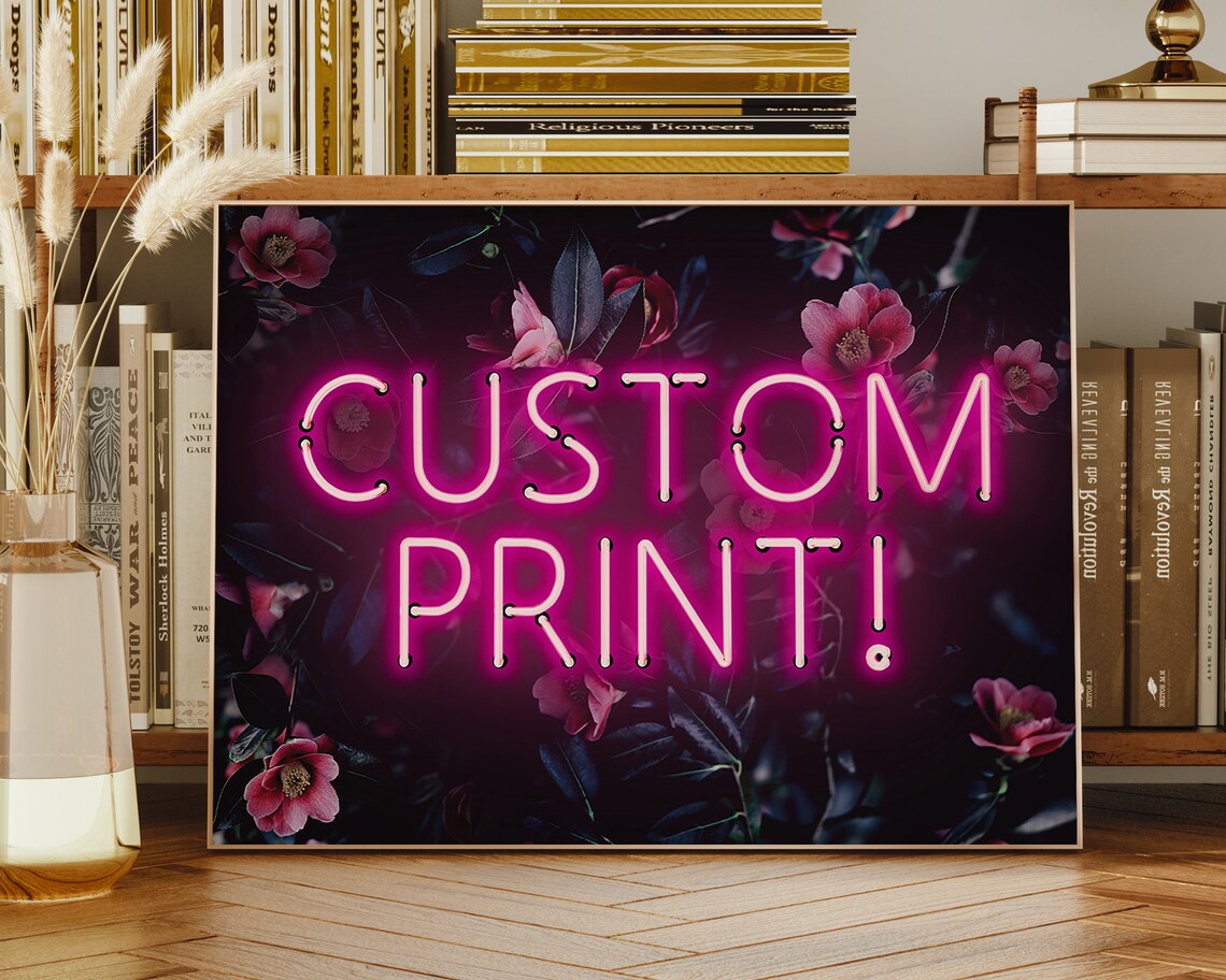 Personalised Neon Botanical Floral Poster