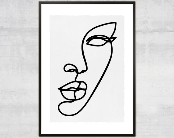 Feminist Minimal Face Line Art Woman Art Print
