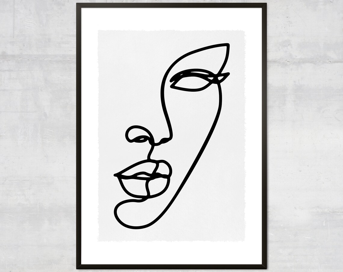Feminist Minimal Face Line Art Woman Art Print