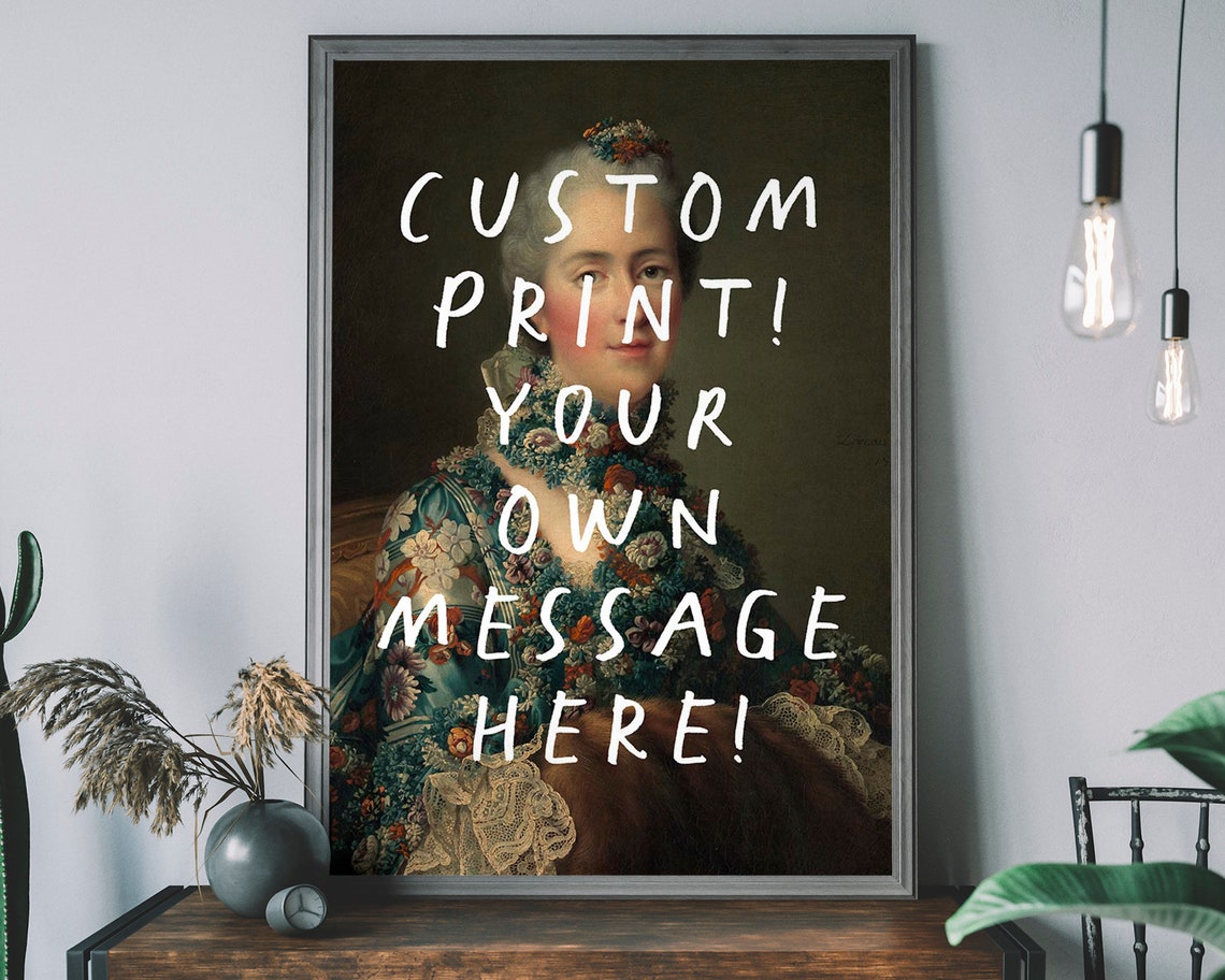 Custom Message Your Own Vintage Portrait Personalized Gift Poster