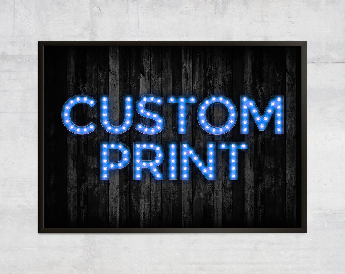 Personalised Bulb Letters Art Print, Fairground Quote
