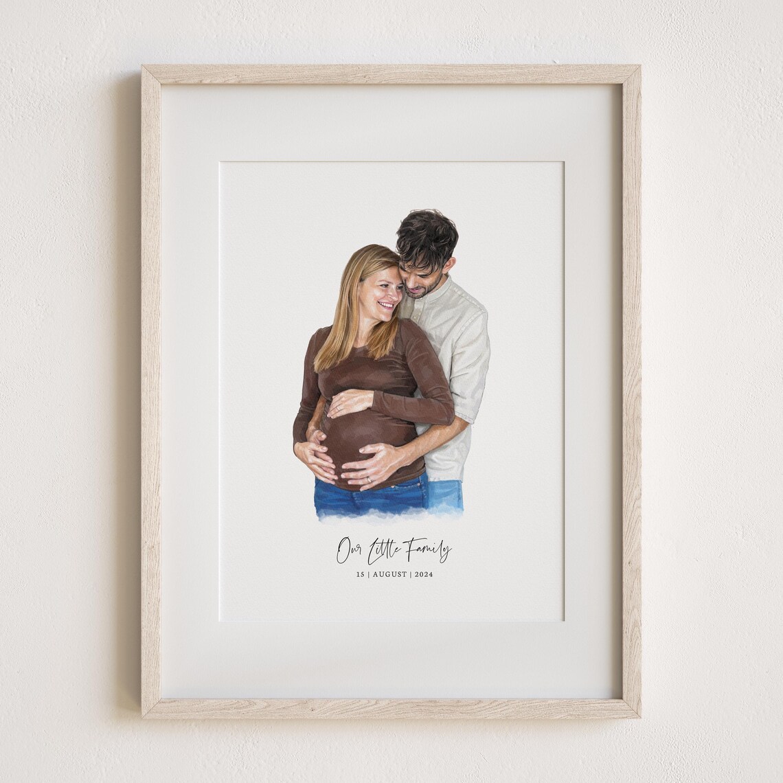 Custom Couple Portrait, Hand-Drawn Portrait Art Print