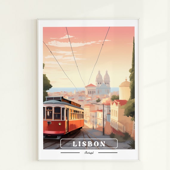 Lisbon Cityscape Print Portugal Travel Poster