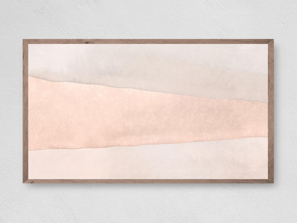 Blush Pink Tranquil Watercolor Bands Soft Minimalist Wall Art