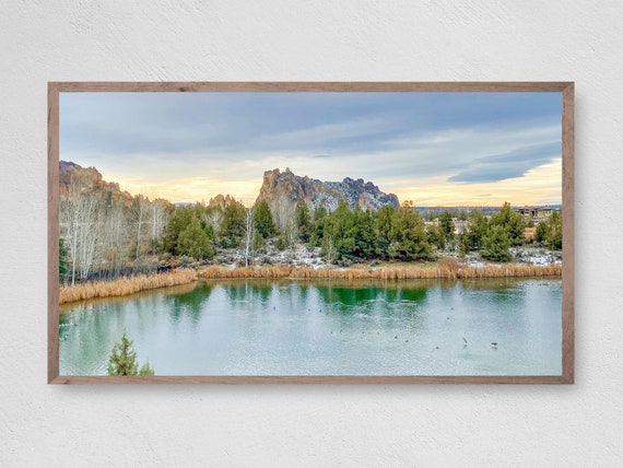 Pond At Smith Rock Frame Tv Art Instant Smith Rock Frame Tv Art Art Tv For Frame